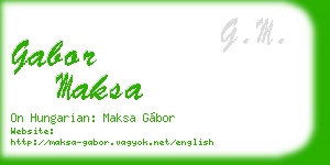 gabor maksa business card