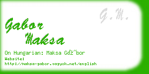 gabor maksa business card